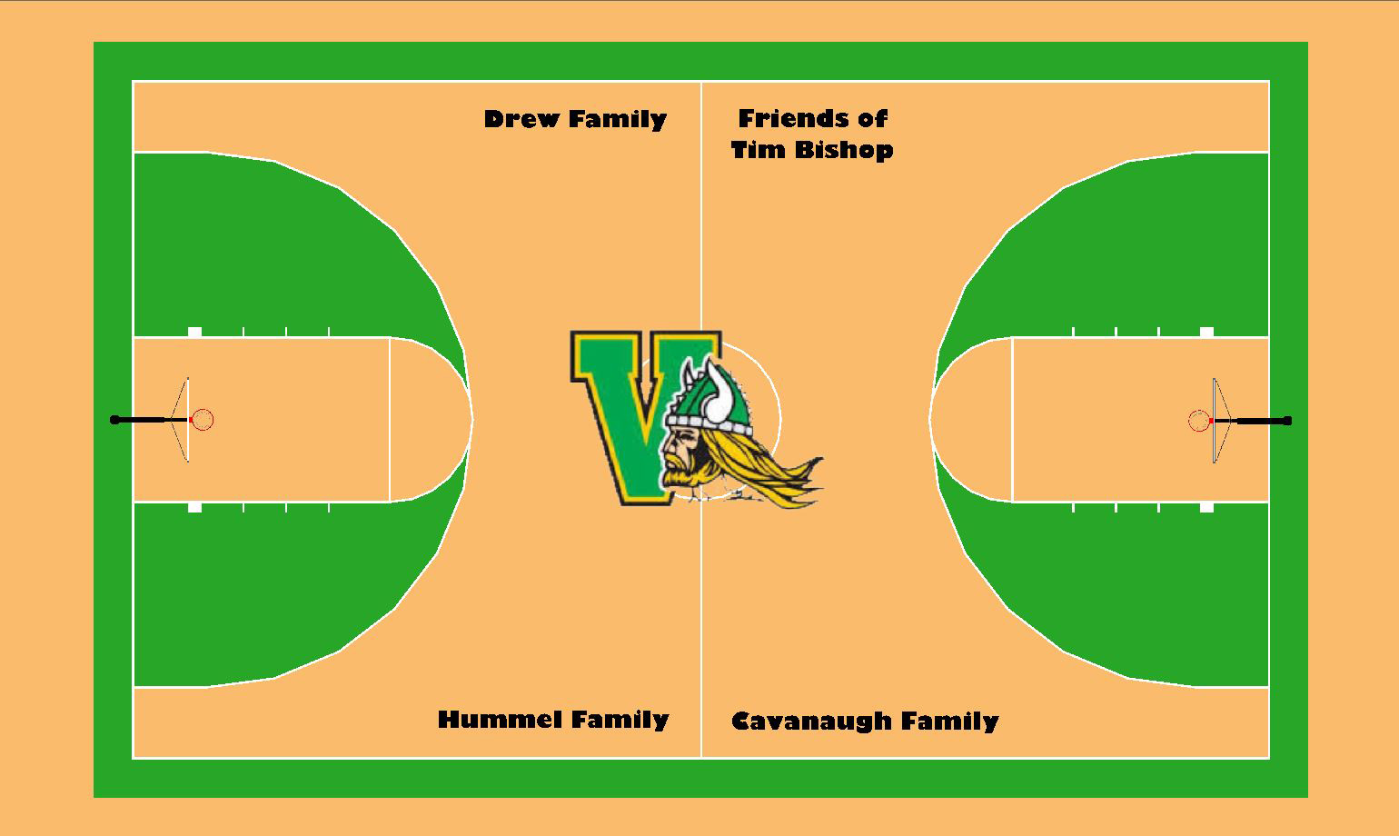 Drew, Bishop, Hummel, and Cavanaugh Families Gift New VHS-Themed Court to Valpo Parks