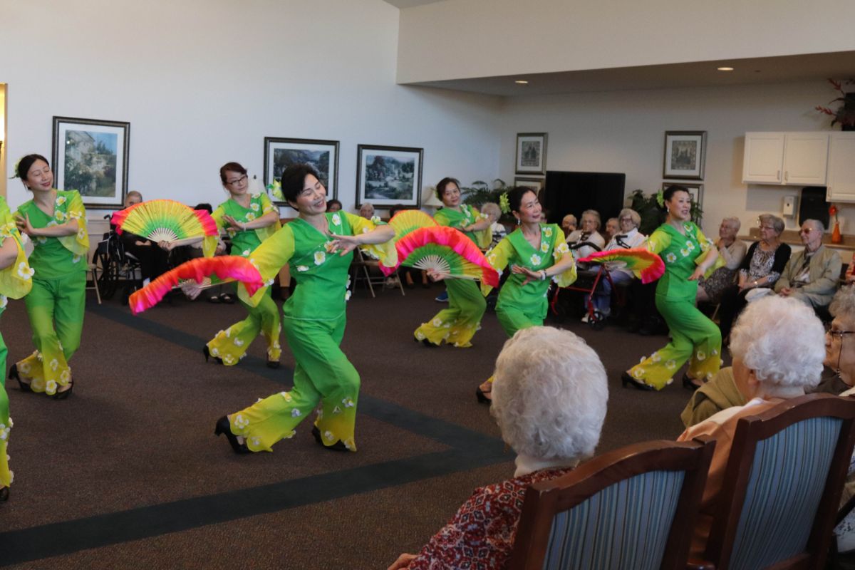 Rittenhouse Village at Portage invites Jasmine Dancing Team to teach residents about traditional Chinese culture and dance