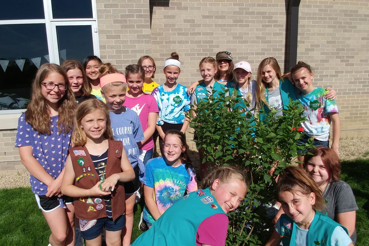 Junior Girl Scouts Donate to Heavilin Elementary