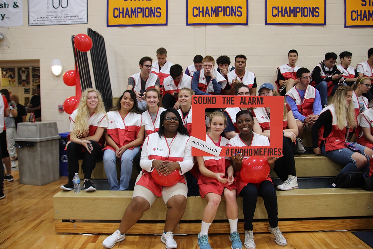 United Way of La Porte County, Marquette Catholic High School Sound the Alarm with Local Red Cross and Fire Department