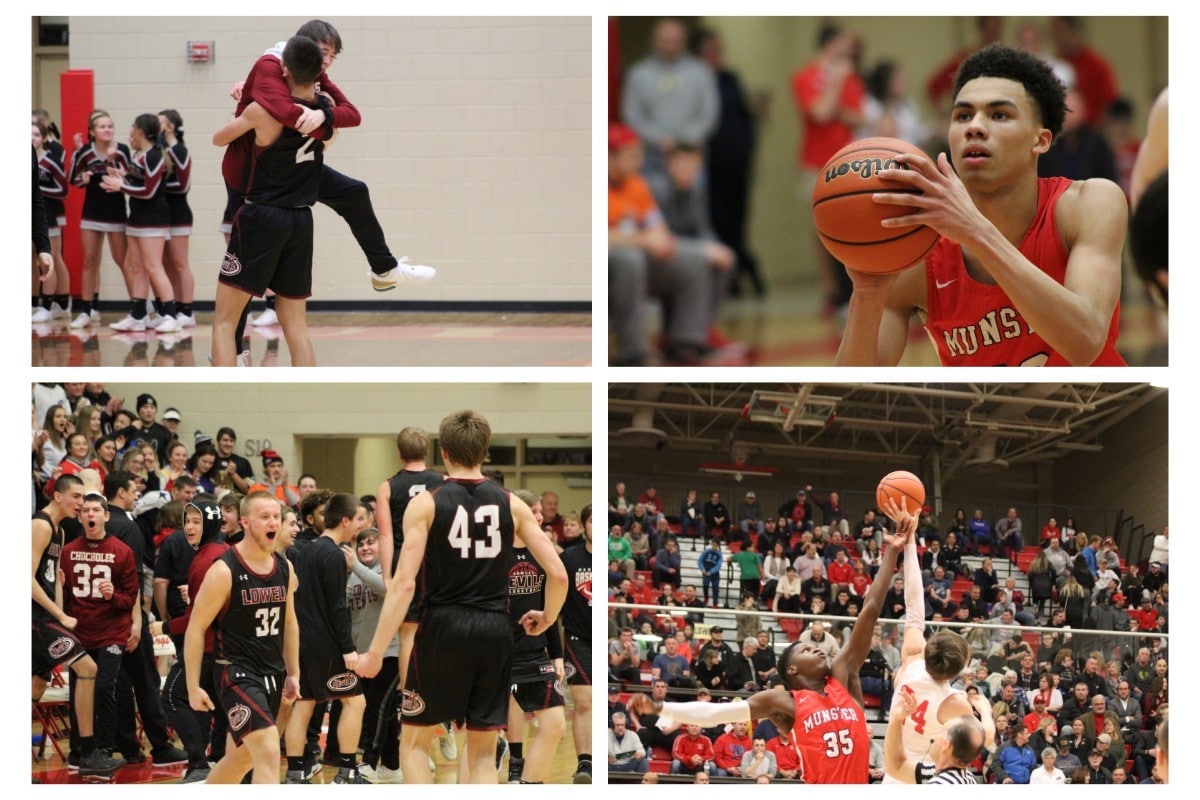 Munster Mustangs and Lowell Red Devils Advance to Sectional Basketball Championship After Two Semifinal Thrillers