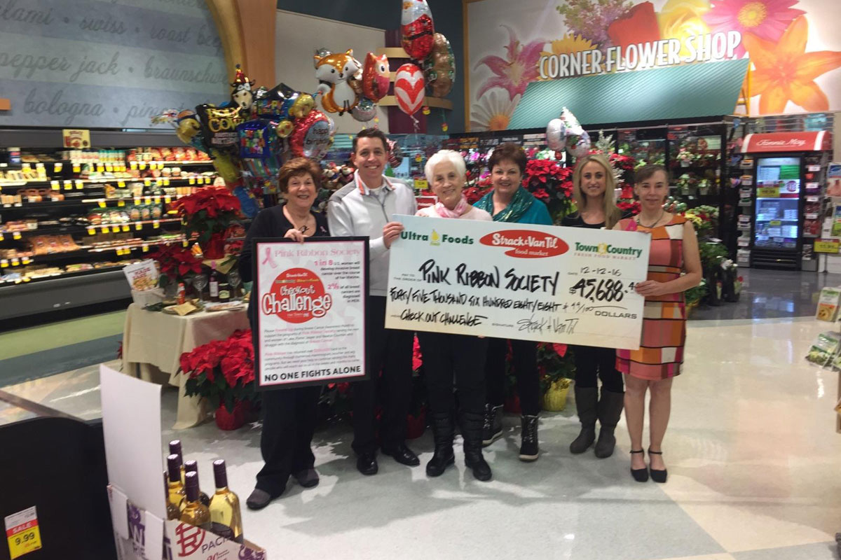 Strack & Van Til Present Check to Pink Ribbon Society in 2016