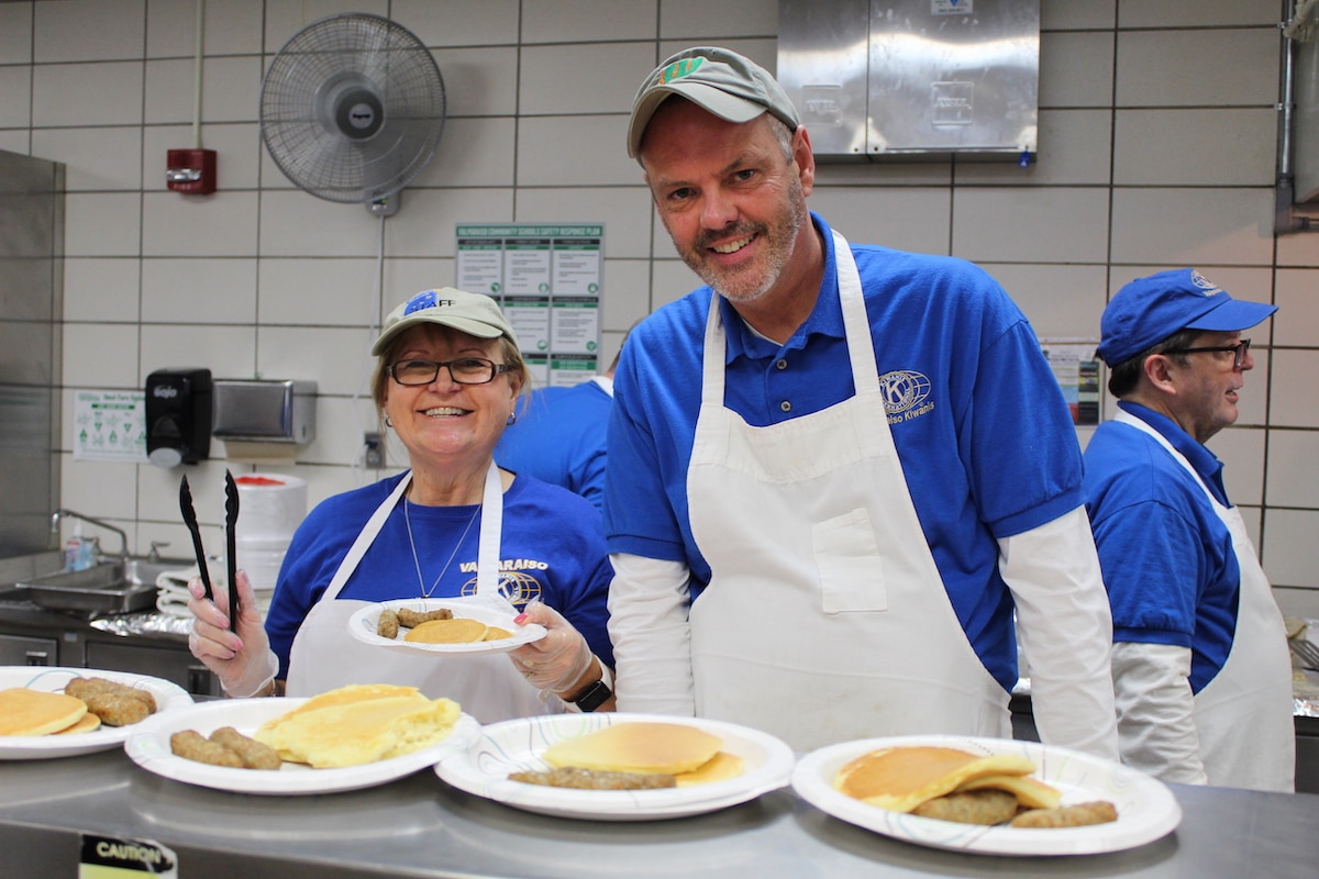 Valparaiso Noon Kiwanis Club Brings the Community Together for Pancake Breakfast Day